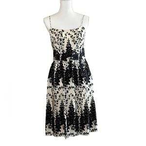 Ann Taylor Black and Cream Midi Dress